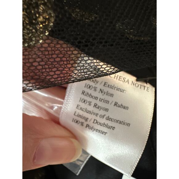 Marchesa Notte Strapless Black Gold Sequin Polka Dot Tulle Midi Dress 8 NWT - Picture 9 of 10